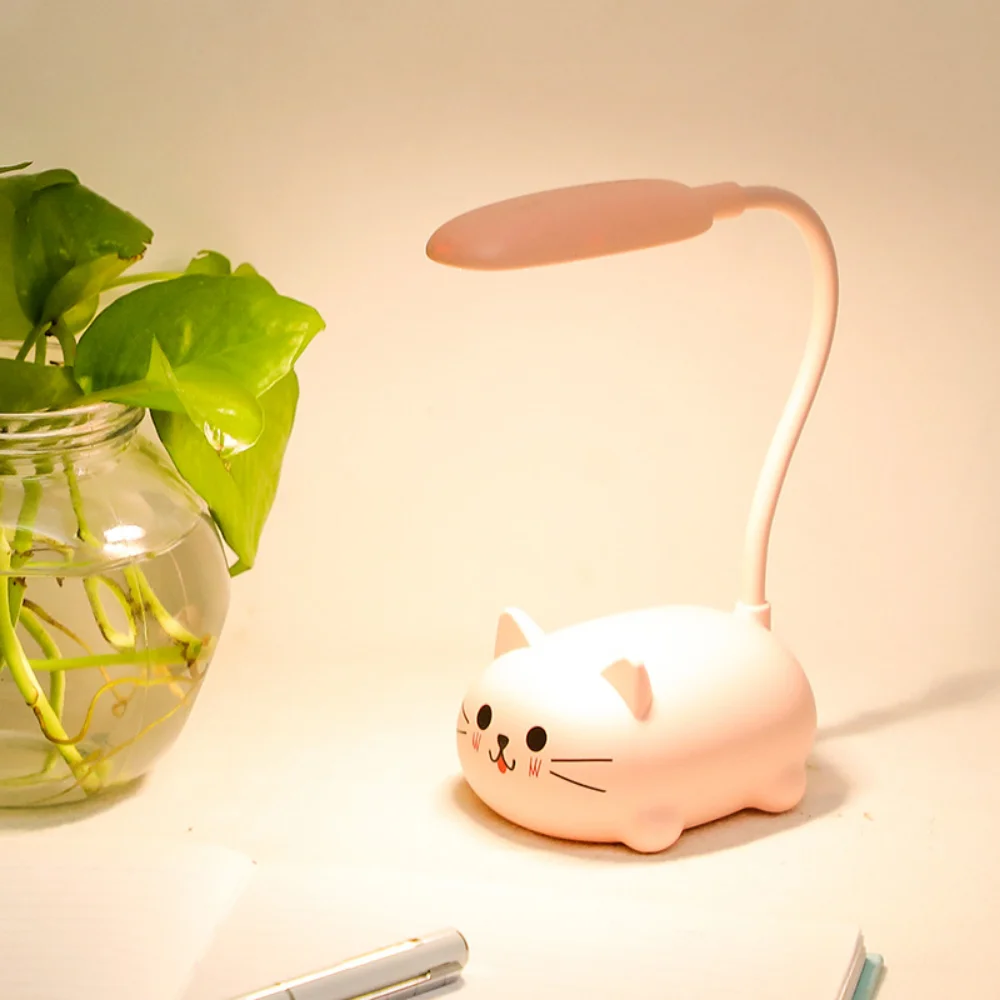 

Лампа для чтения с USB, светодиодная настольная лампа с милым котом, детская настольная лампа для защиты глаз, мультяшная яркая Ночная лампа