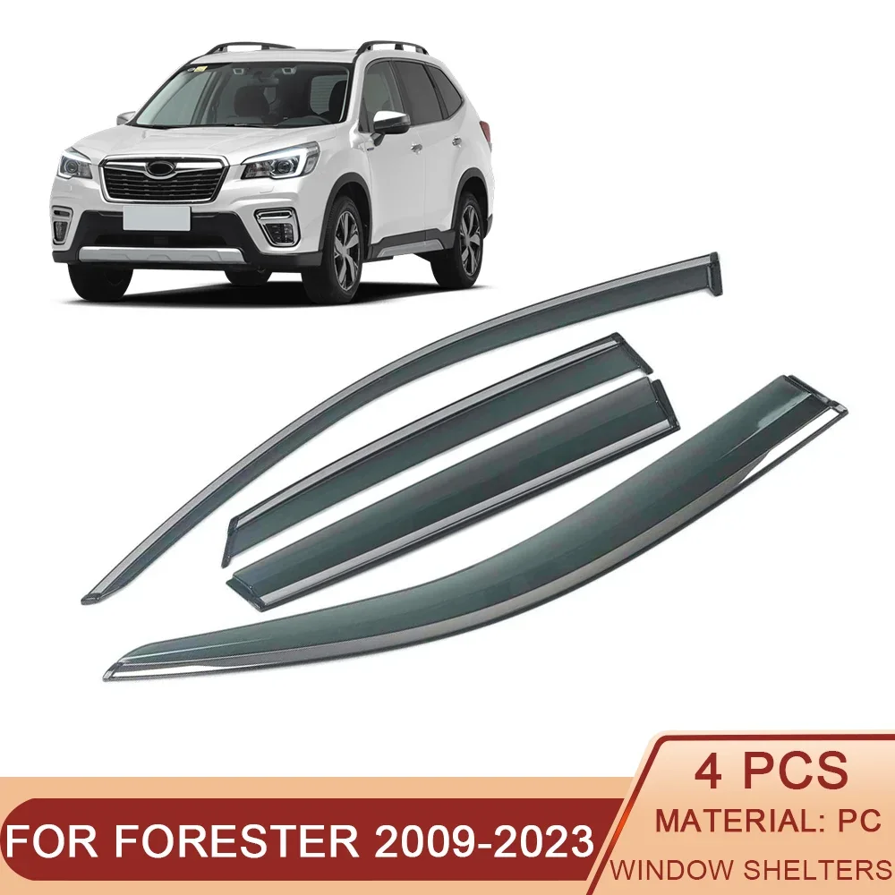 

For SUBARU Forester 2009-2023 Car Window Sun Rain Shade Visors Shield Awnings Shelter Protector Cover Trim Frame Sticker