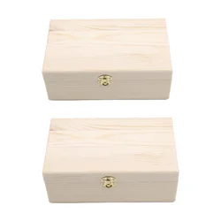 Handcrafted Solid Wood Flip - Top Jewelry and Gift Storage Box (Wood 2pcs)