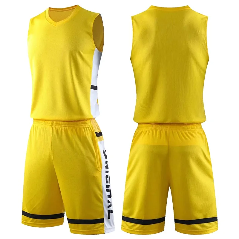 Sportswear Men Basketball Jerseys Uniforms Breathable Youth Basketball Jerseys Sleeveless College Running Set