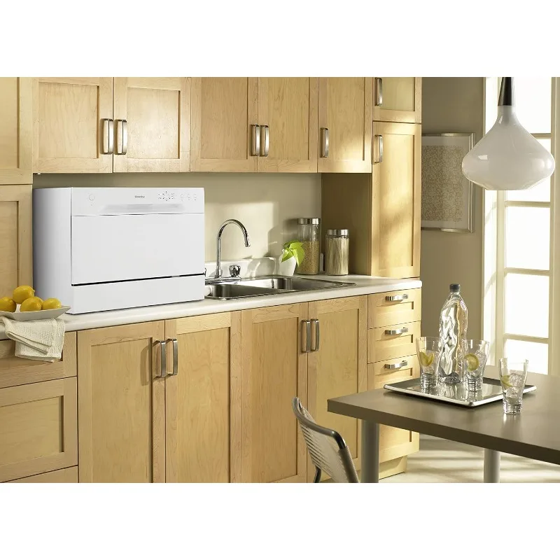 Danby DDW621WDB Countertop Dishwasher with 6 Place Settings 6 Wash Cycles Silverware Basket