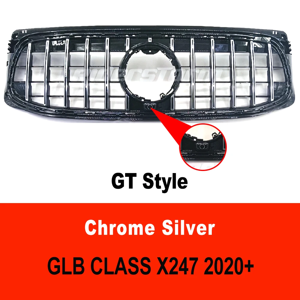 GLB X247 2019に適しています-現在のフロントカバーバンパーグリル、ABSプラスチックメッシュフロントバンパーグリル