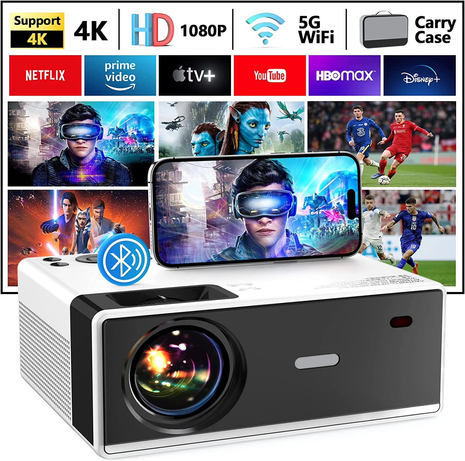 YERSIDA-proyector portátil VS315 1080P Smart TV, cine en casa, cine en  casa, batería, sincronización, proyector de teléfono, proyectores LED para  película 4k - AliExpress
