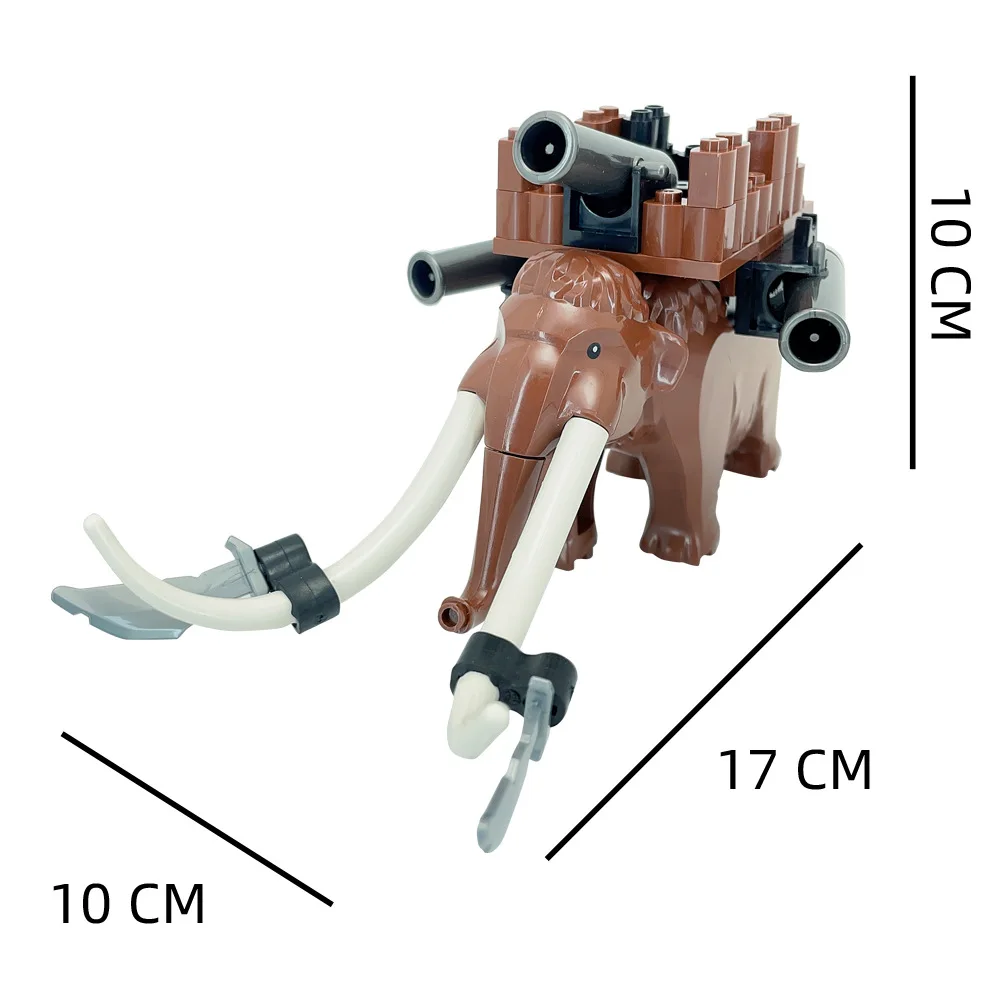 Compatible With LEGO MOC Small Particle Building Block Animals, Mammoths, Medieval Weapon Scenes, Mount sandbars, Military Toys