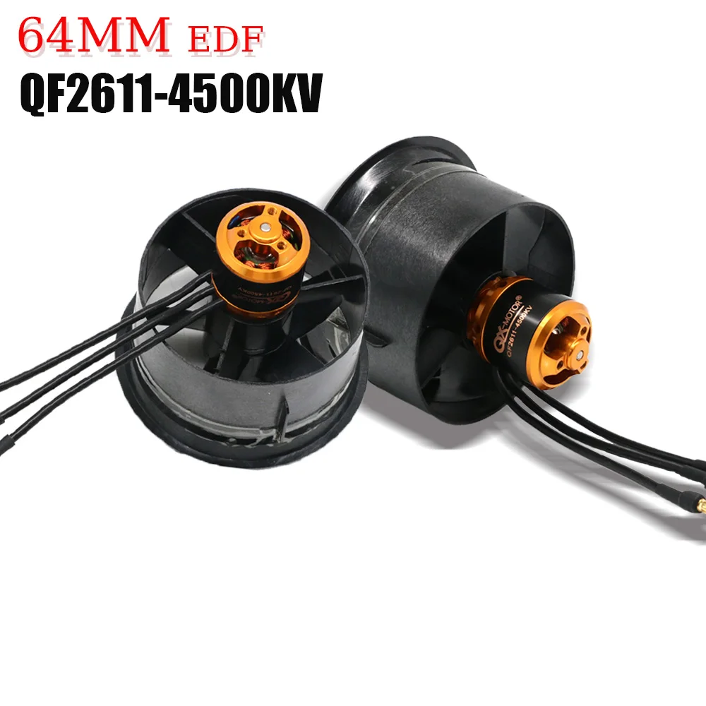 FMS RC 비행기용 브러시리스 모터, QX-MOTOR QF2611 64 EDF, 5 블레이드 덕트 선풍기, 4500KV
