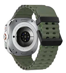 Marine Band Sport Silicone Bracelet for Galaxy Watch Ultra 47mm (03 green)