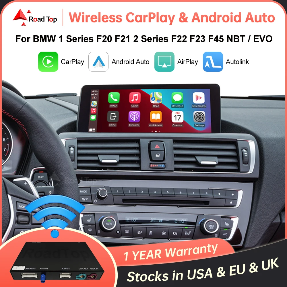 Décodeur CarPlay sans fil avec MirrorLink, pour BMW série 1 2 F20 F21 F22 F23 F45 2011-2020 NBT, caméra arrière USB BT