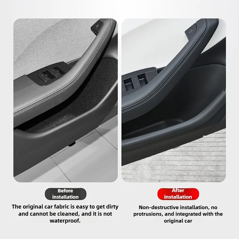 4Pcs for Tesla Model Y YL Juniper 2025 2026 Launch Door Side Storage Box Full-Cover Front & Rear Interior Organizer Accessories