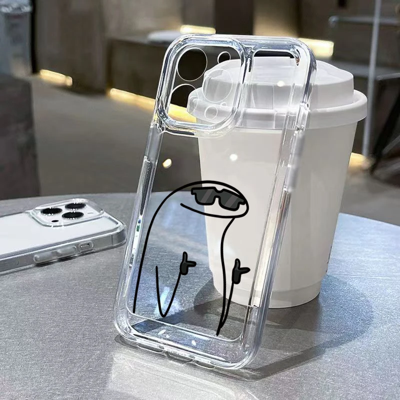 Soft Clear Phone Case with Cute Matchman Design