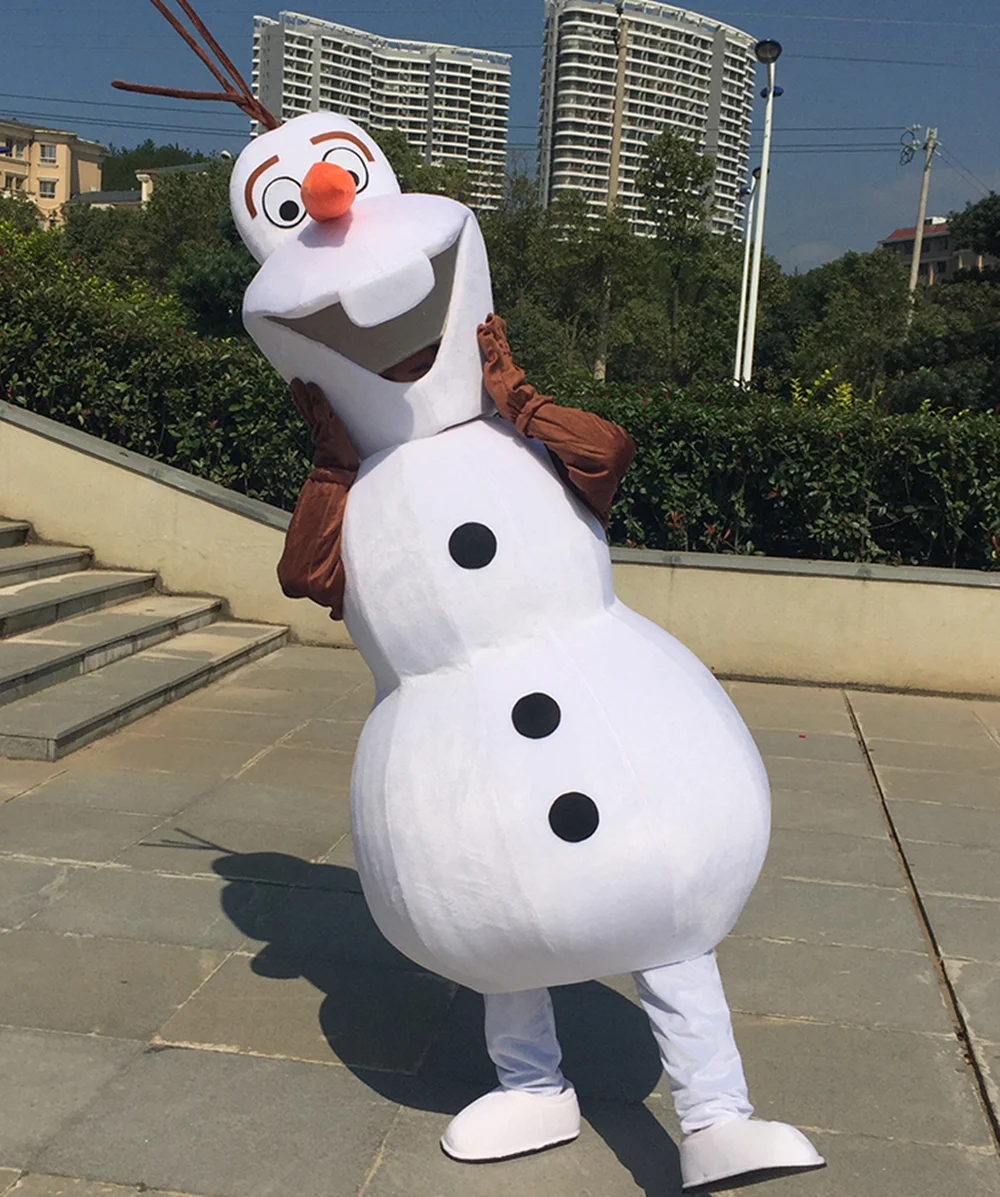 BIGGYMONKEY™ Mascot Costume Olaf, Frozen Snowman Sizes L (175-180CM)