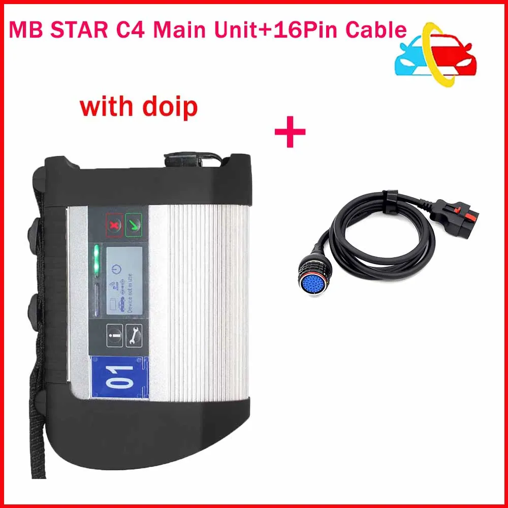 

MB STAR C4 SD Connect Compact4 Mb Star Multiplexer Full Chip Diagnostic Tool For Car and Be-nz Truck only main Unit and 16 Pin