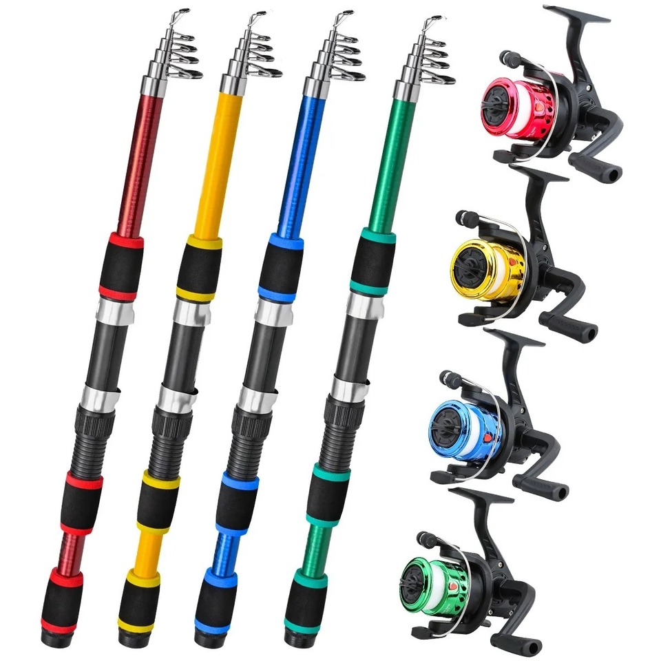 Spinning Fishing Rod Telescopic Fishing Rods Complete Set Reel Carpfishing Accessories Lure Fiber Carp Carbon Professional All