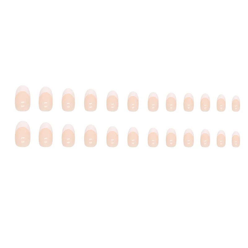 Description Picture 6 of item24 PCs Short French Minimalist Nails with 1 Jelly and 1 Nail File