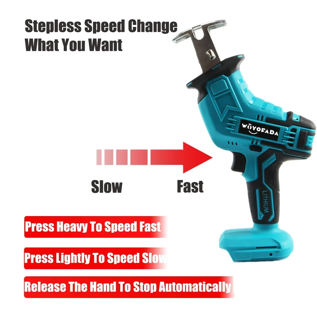 18V Cordless Electric Reciprocating Saw Variable Speed Metal Wood Cutting Tool Electric Saw For Makita 18V Battery (No Battery) 5