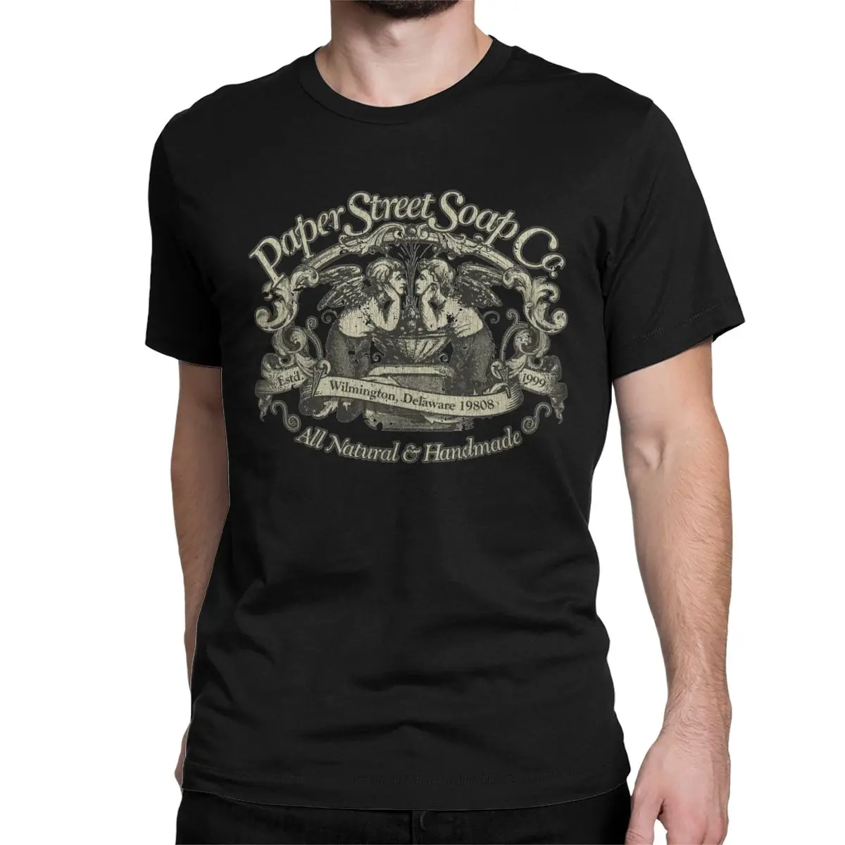 Camiseta de manga corta con cuello redondo de algodón para hombre y mujer, con diseño de personajes de la película "Tyler Fight Club", talla grande