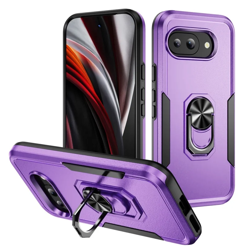 Luxury Military-Grade Heavy Duty Anti-Fall Phone Case with Ring Holder and Stand - Shockproof Hard Cover
