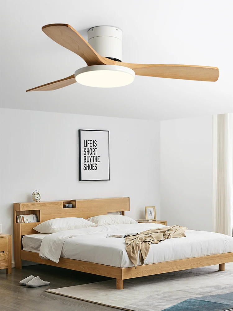 Low Floor Modern Ceiling Fan with Lights 6-speed Adjustable DC Motor Reversible Blade Remote Control LED Fan with Lights