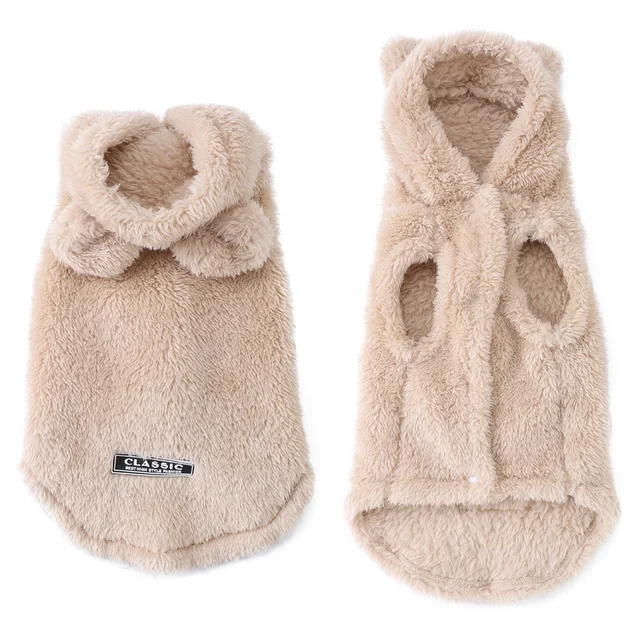 Vêtements pour chiens pour petits et moyens chats, automne hiver, vêtements chauds à capuche pour chiens, gilet doux pour chaton, manteau, veste Yorkshire, tenues pour animaux de compagnie 1
