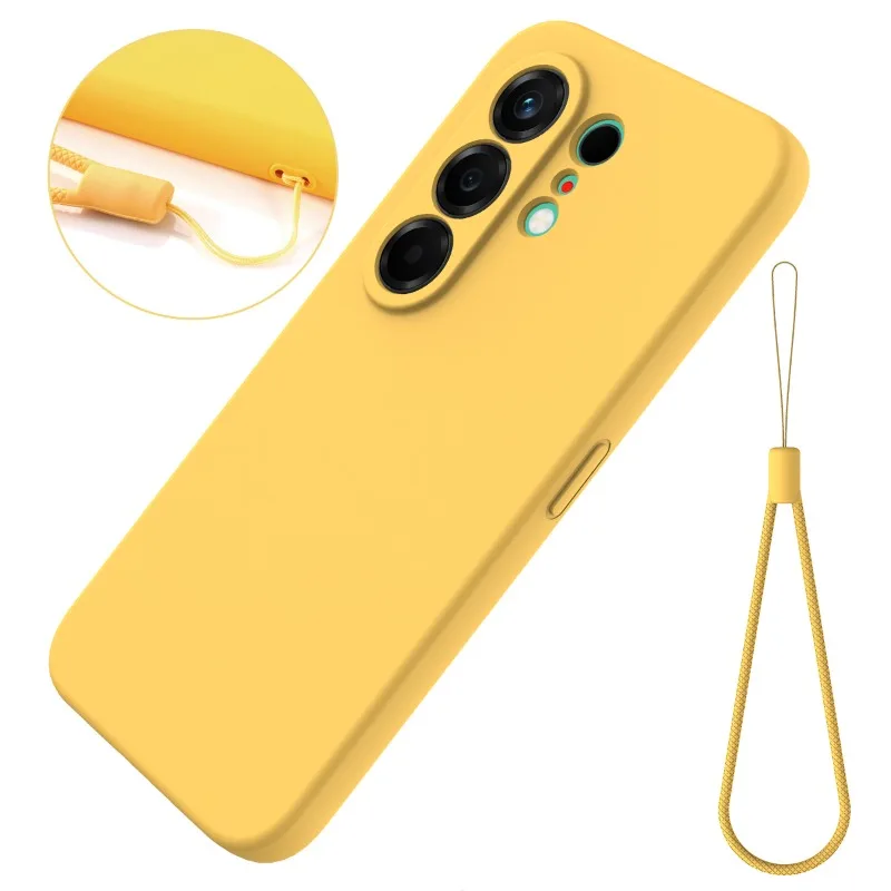 Liquid Silicone Matte TPU Shockproof Case with Ultra Camera Lens Protection and Lanyard
