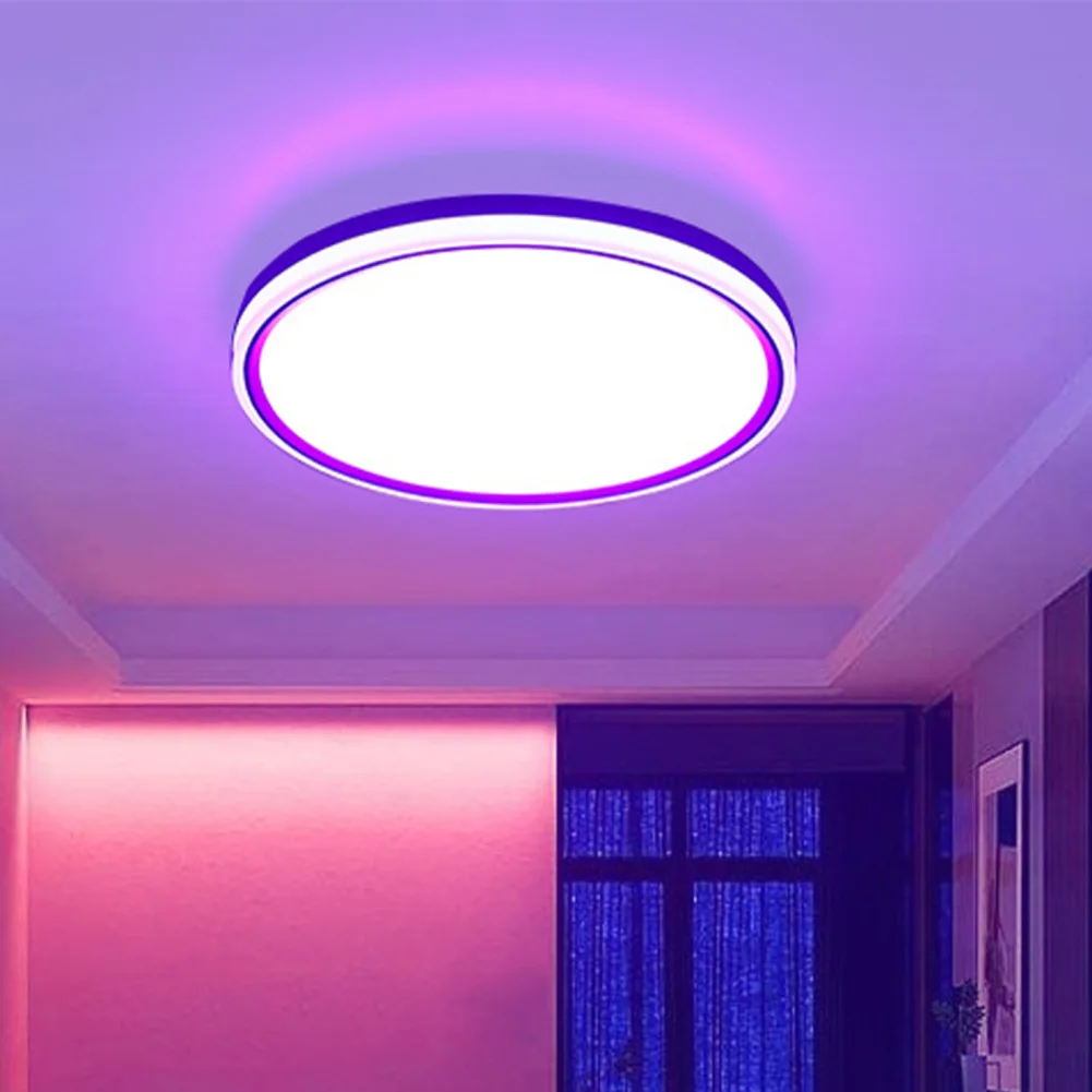 24W LED Ceiling Light With 3000K-6500K Color Temperature Remote Control Infinite Colorful Dimming Light Fixture For Bedroom