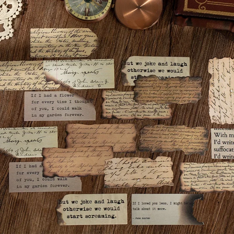 

40Sheets Material Paper Writing Material Decoration Base Decorative Old burnt Retro Handbook Scrapbook Cut 178*114mm
