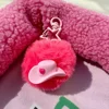 Plush Pink Barbie Pendant Cartoon Sweet Girl Key Chain Pupil Backpack Strap Friend Gift Girls Accessories Hairball Keys Pendant 2