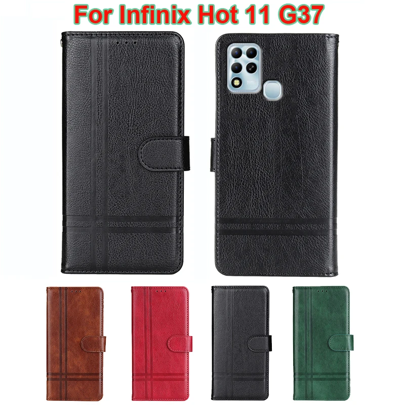 

Phone Shell For Fundas Infinix Hot 11 G37 Case Luxury PU Leather Capa Wallet Cases For Infinix Hot 11 G37 X689F 6.82" Flip Cover