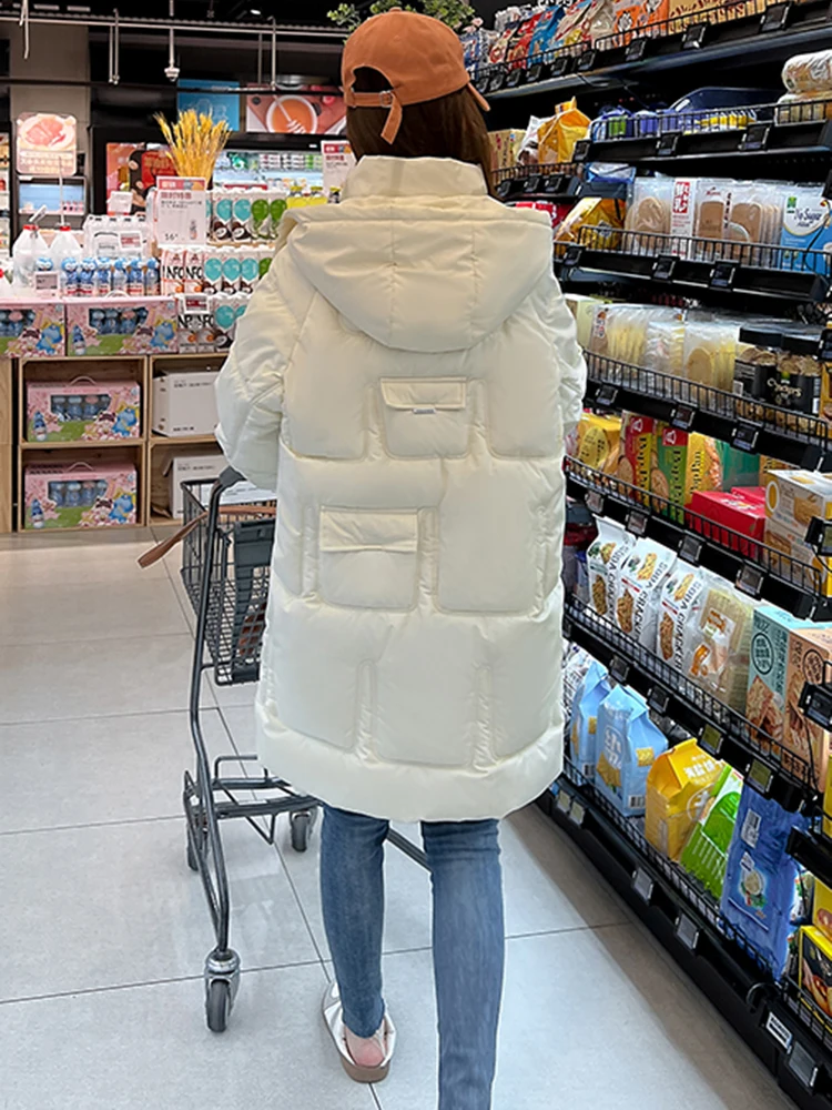 Winter Women Mid-long Parkas Jackets Casual Thicken Warm Hooded Pattern Coat Female Winter Outwear Jacket Parkas