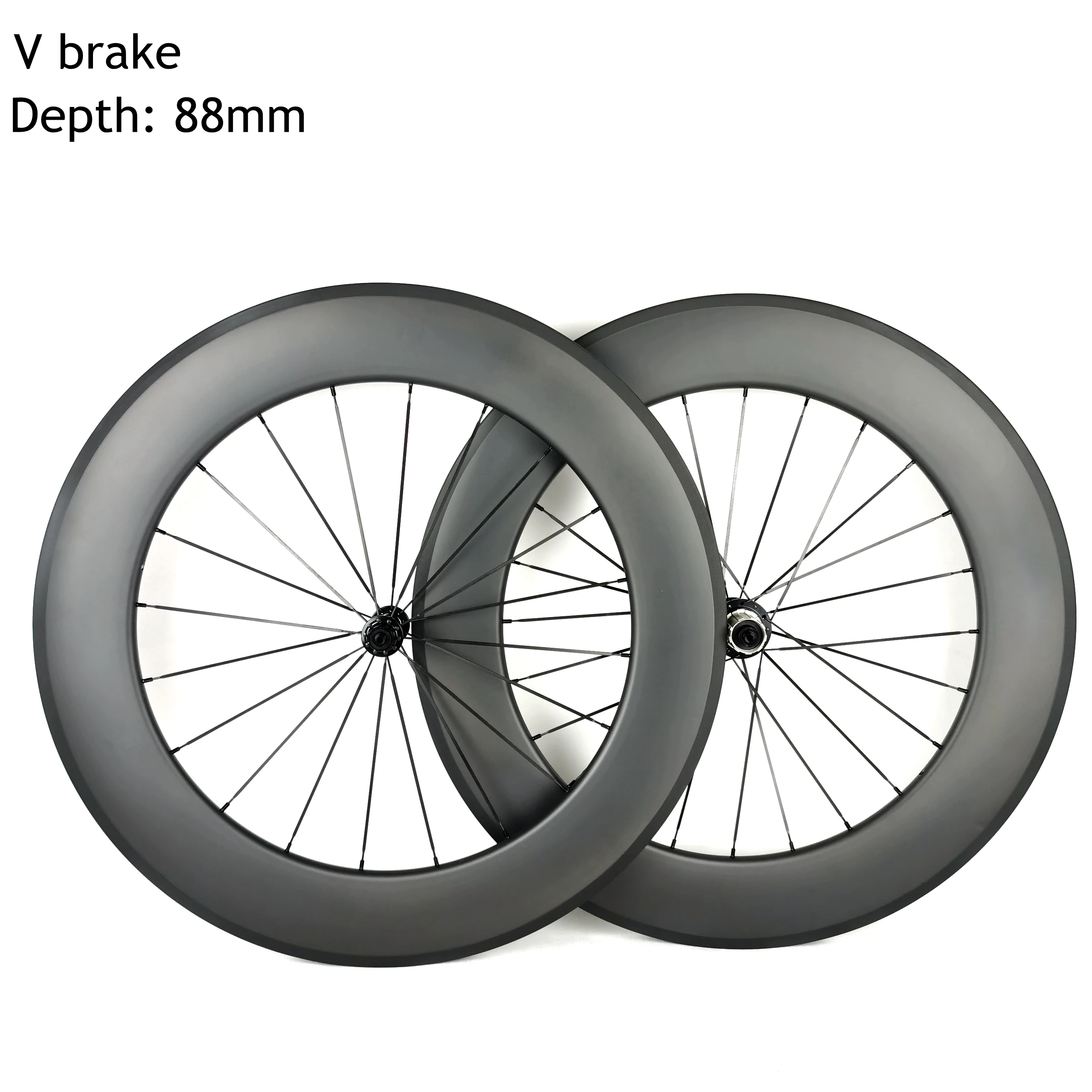 

700C Road Bike V/Rim Brake Bicycle Carbon Fiber Wheel Set Depth 88mm Width 23/25mm Clincher/Tubeless/Tubular Custom Logo