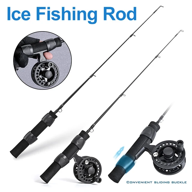 LEO Fiberglass Fishing Rod Reel Combo Set, Ice Rod portátil, Ultra