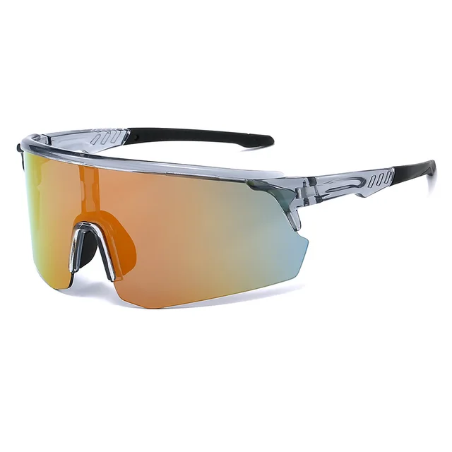 Lunettes de soleil de sport surdimensionnées pour hommes, lunettes de cyclisme, miroir, pour l'extérieur, tendance, enveloppées, Anti-UV, pour l'équitation 1