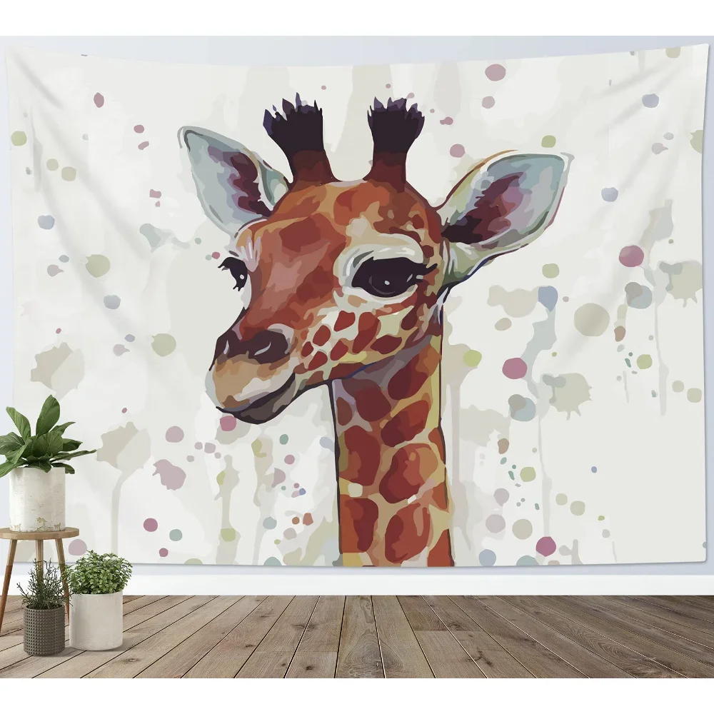 

*Giraffe Tapestry Watercolor Cute Animal Wall Hanging Nature Wildlife Tapestries for Bedroom Living Room Dorm Party Wall Decor