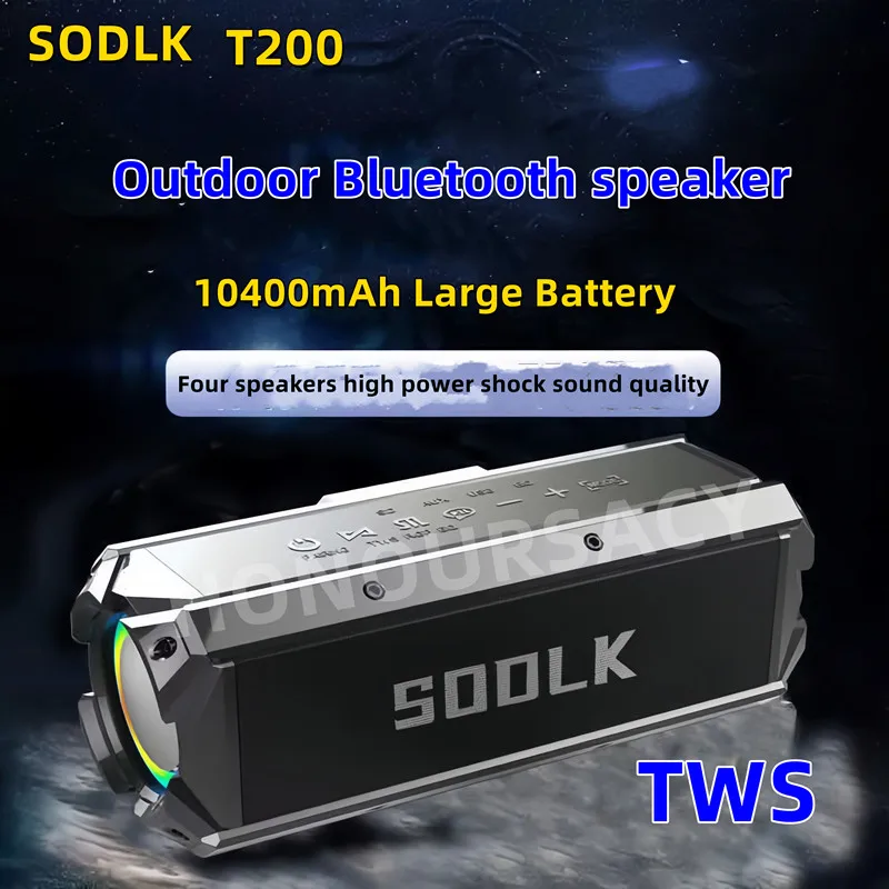 

SODLK T200 100W High Power Speakers Home Theater TWS 3D Stereo Subwoofer Sound Box Outdoor Wireless Portable Bluetooth Speakers