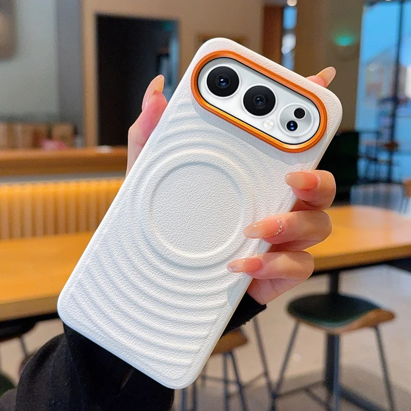 Water Ripple Red Magnetic Lens Ring Phone Case with Camera Protection