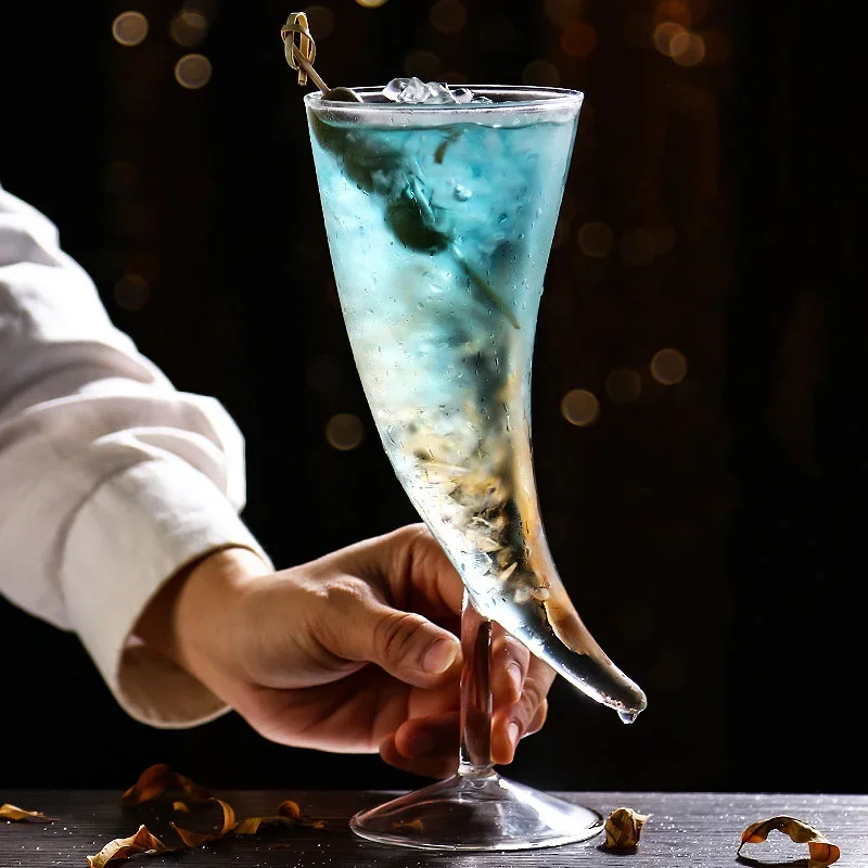 1 250ml Creative Tall Cocktail Cup, Molecular Smoked Personalized Cup, Moon Glass