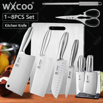 WXCOO Coltelli da cucina in acciaio inossidabile Manico cavo Coltello per disossare professionale Tagliere per frutta e carne Accessori da cucina 1