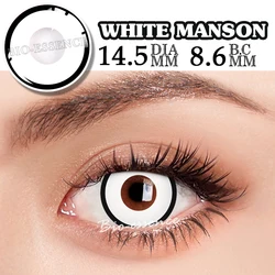 Vibrant Pink & Black Halloween Cosplay Contact Lenses (White Manson)