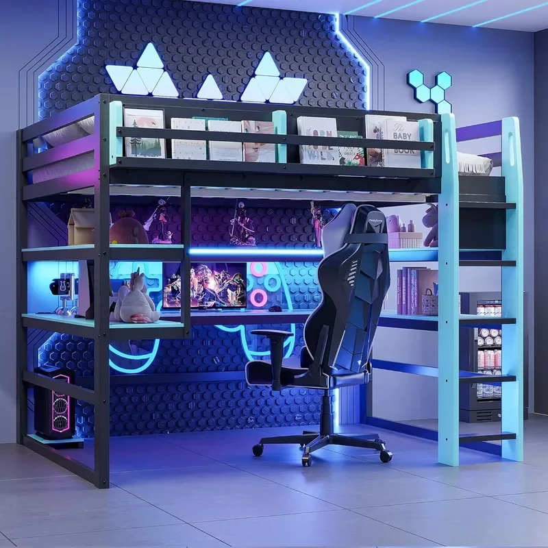 Gaming Loft Bed Desk 1