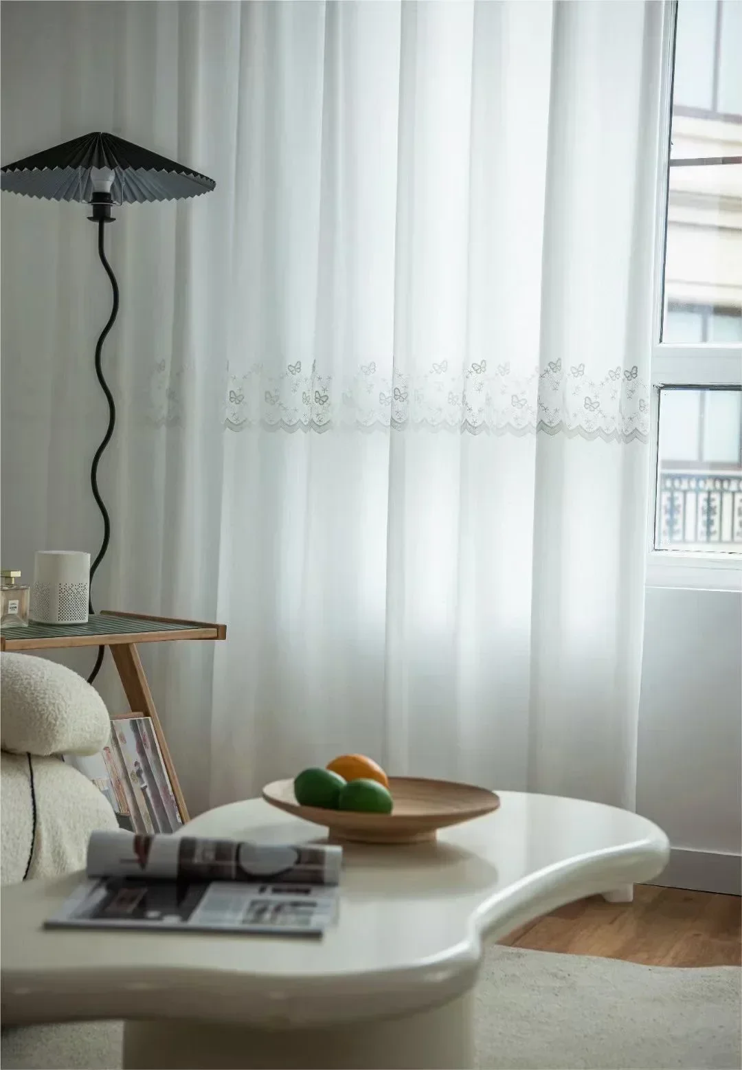 Window Screen Light-proof and Opaque Bedroom Bay Window 2025 New Love Modern Minimalist 1pc Small Butterfly Flower Embroidery 6