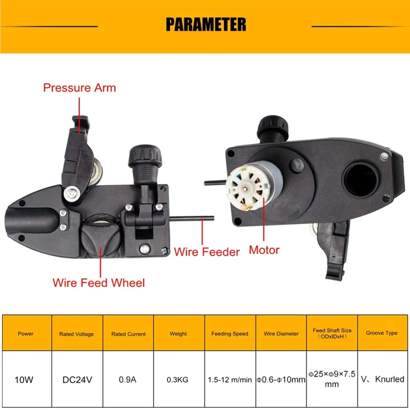 0.6-1.0mm Soldering Wire Feeder Machine Mig Welder Roll Wire Feed Motor Welder Flux Core Automatic Feed Durable