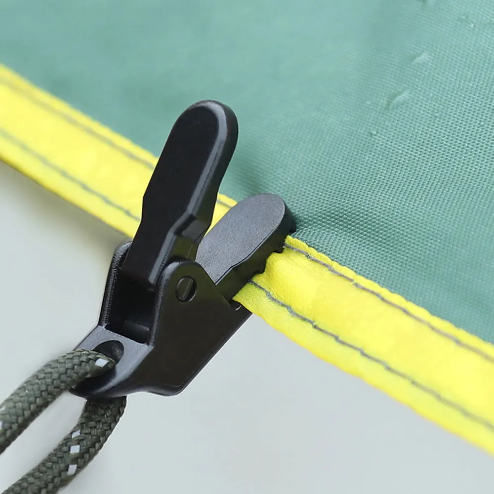 Shade Cloth Clips 10Pcs Tent Canopy Clip Plastic Double Hole Tent Rope Adjustable Buckle Curtain Alligator Clip Outdoor Camping Hiking
