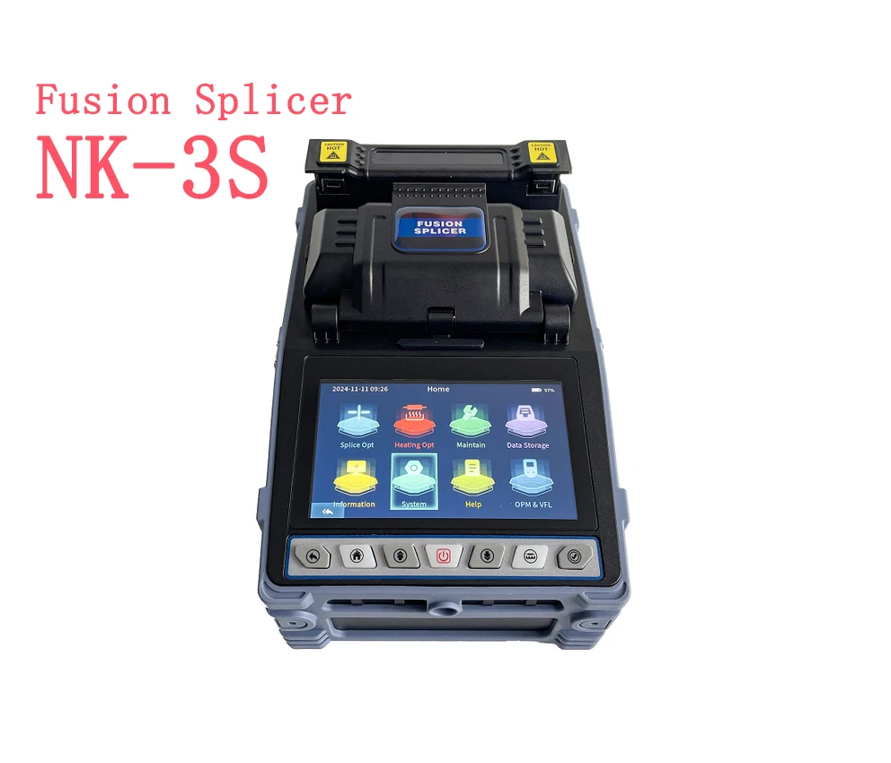 NOVKER NK-3S Fiber Fusion Splicer Machine 4 Motors with Touch Screen OPM VFL FTTH Fiber Optic Jumper Fast Welding Tool Kit