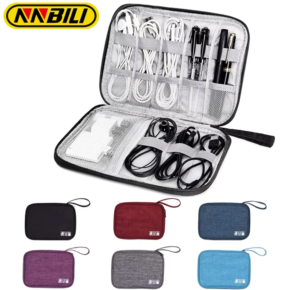 Cable Storage Bag NNBILI Cable Storage Bags System Kit Case USB Charger Data phone Earphone Wire Pen Power Bank Digital Gadget Devices