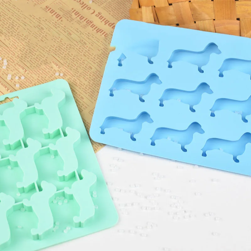 3D Dachshund Chocolate Cake Mold Beer Ice Cubes Party DIY Fudge Baking and Cooking Decoration silicone ice cube maker ice maker