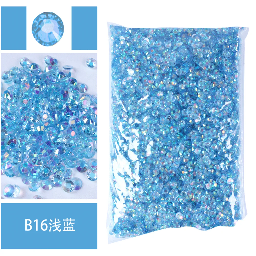 Vibrant Jelly Color Transparent Resin Rhinestones for Nail Art & Garment Decoration, Bulk Wholesale