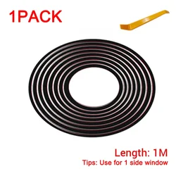 Universal Car Window V - Shape Seal Strip - Noise Insulation & Weatherproof Rubber Filler (1M Seal Strip)