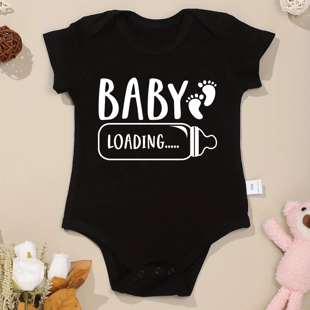Baby Loading...Pregnancy Announcement Onesie Cotton Fine Gift Newborn Clothes Aesthetic Popular Cute Infant Boy and Girl Romper 5
