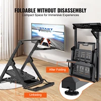 SucceBuy Foldable Racing Steering Wheel Stand Height Adjustable Universal Base Compatible with Logitech & Thrustmaster  Wheel - Image 6