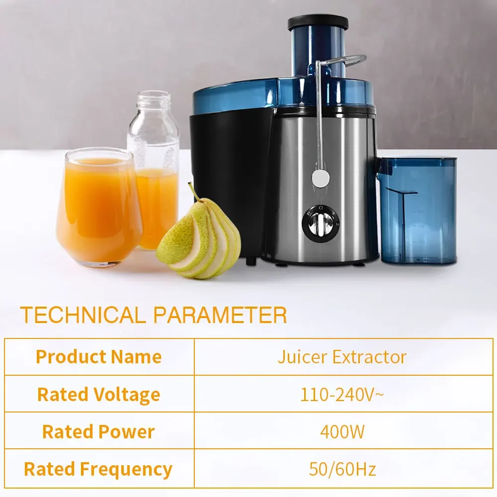 US New Item stocked multi-functional juicer 110V 400W Sliver Vegetable fruit carrot frying milk machine original juicer machine 4