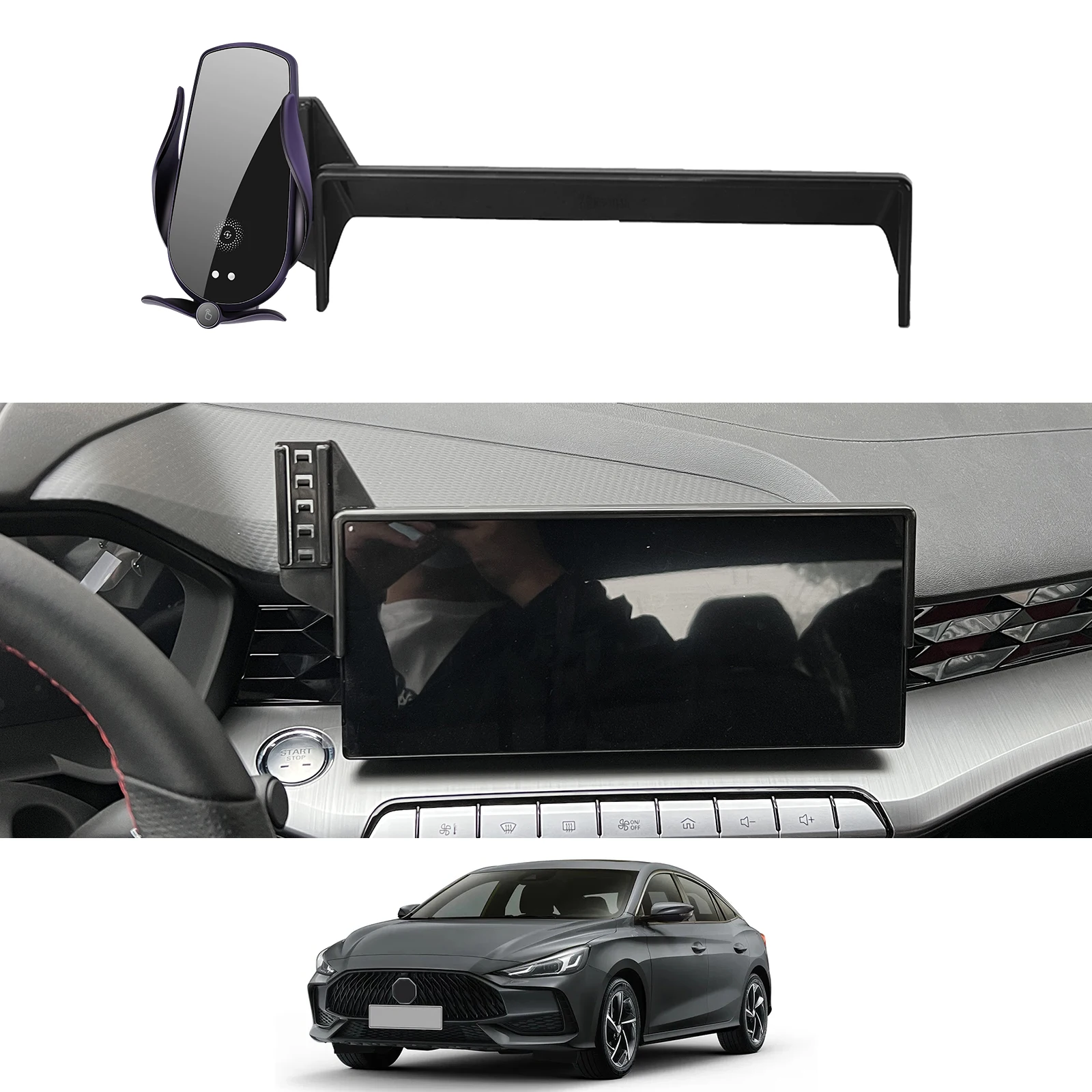 for MG 5 MG5 GT EV Phone Holder Screen Fixed Navigation Bracket Base Wireless Charging Accessories